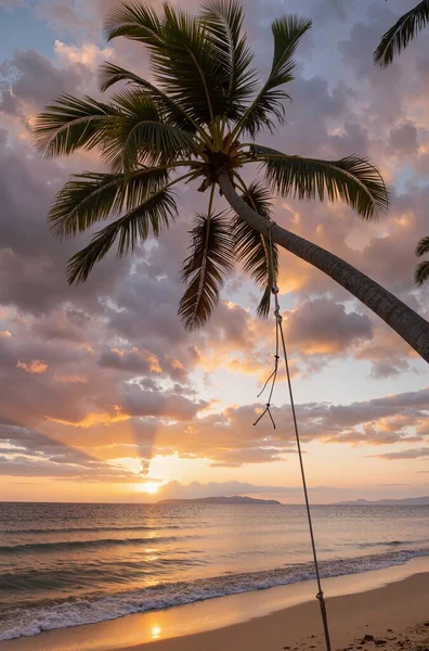 Sahildeki palmiye ağacı