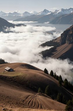 Mountain Cabin Overlooking Sea of Clouds
