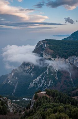 view of a beautiful sunset on the mountain