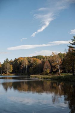 Güz gününde güzel bir göl.