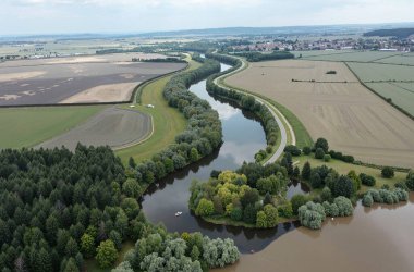 Nehir ve orman içinde yaz
