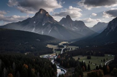 beautiful mountain landscape in the dolomites, italy, europe