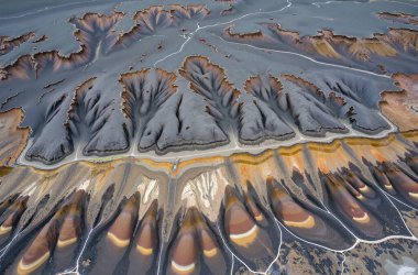 Hollanda 'nın kuzeyindeki deniz manzarası.