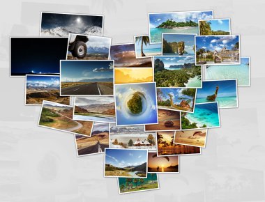 Collage of travel photos clipart