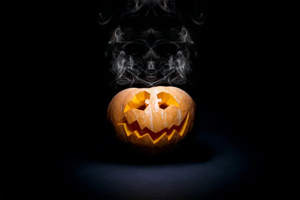 Τρομακτικό Jack-O-φανάρι Απόκριες κολοκύθας — Φωτογραφία Αρχείου