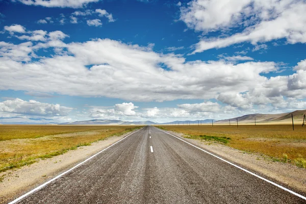 Camino recto va al horizonte — Foto de Stock