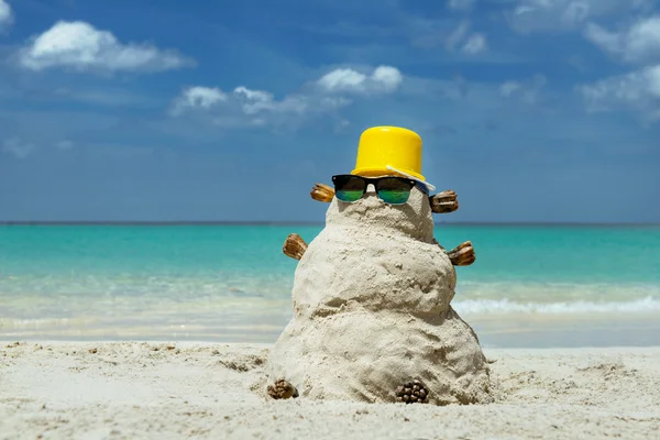 Schneemann aus Sand — Stockfoto