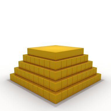 Altın Kaide piramit iş başarı arka plan 3d illüstrasyon soyut