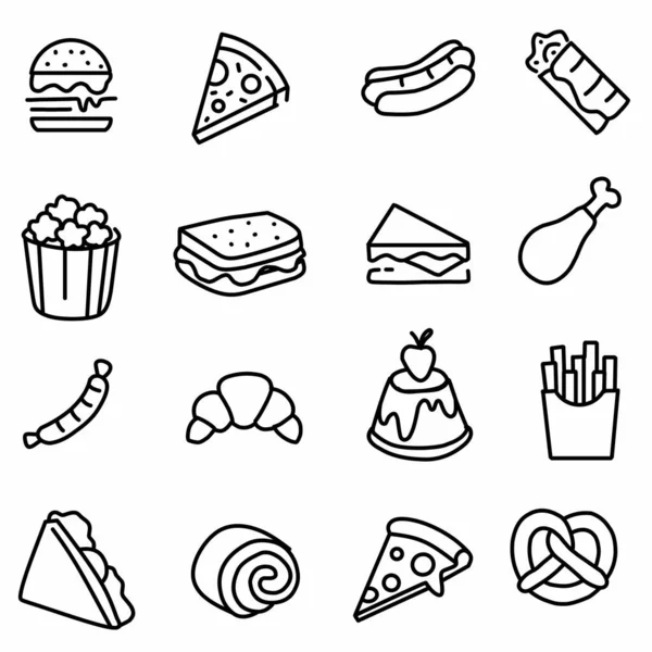 Dikişsiz desen arka plan gıda ve madde çocuklar çizim set illüstrasyon izole beyaz arka plan üzerinde el