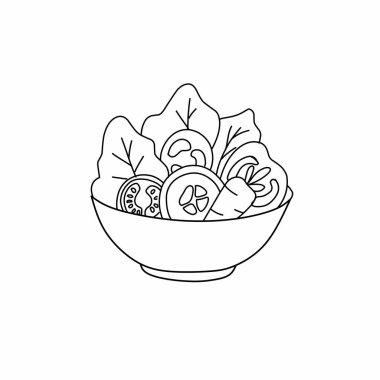 Karışık sebze kasesi vektörü