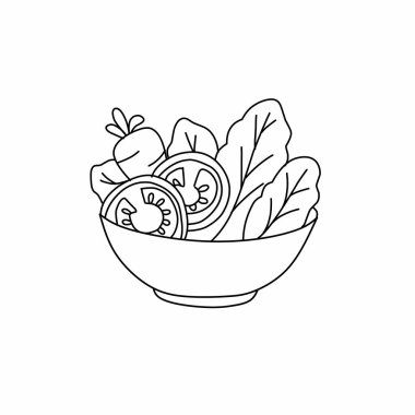 Karışık sebze kasesi vektörü