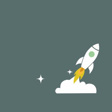 Uçan roketten üstel okla mali rapor grafiği.