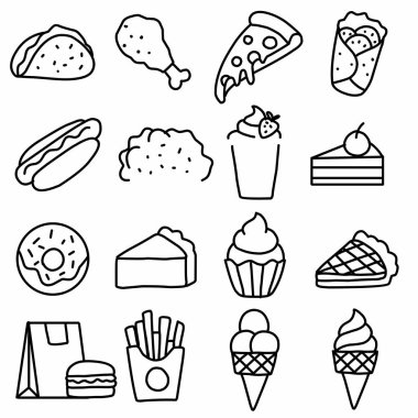 Fast Food Simgesi Düz Tasarım.