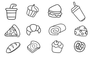 Fast Food and Dessert Line Simge Tanımlama