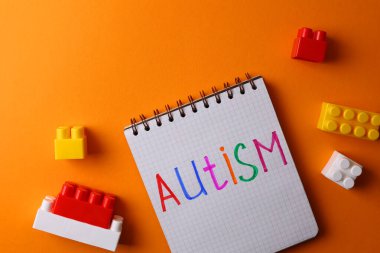 Otizm Defteri, Renkli Bloklar, İşaretleyiciler, Teyp ve Makas ile Parlak Masa Terapide Ayarlandı