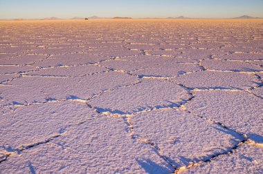 Sunrise - Salar de Uyuni, Bolivya, tuz desen