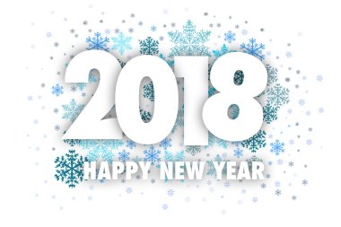 Mutlu yeni yıl 2018 kar pul ile.