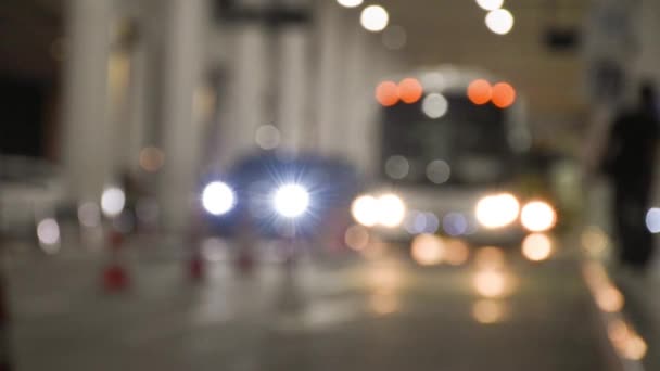 Luz Bokeh de coche en la calle . — Vídeo de stock