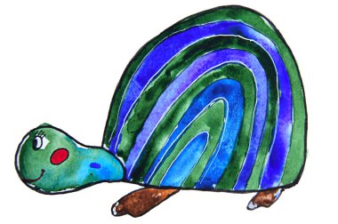 Mavi-yeşil deniz kaplumbağası.