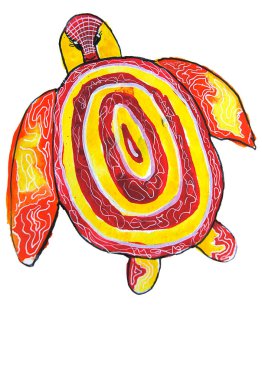 Kırmızı ve sarı deniz kaplumbağası 