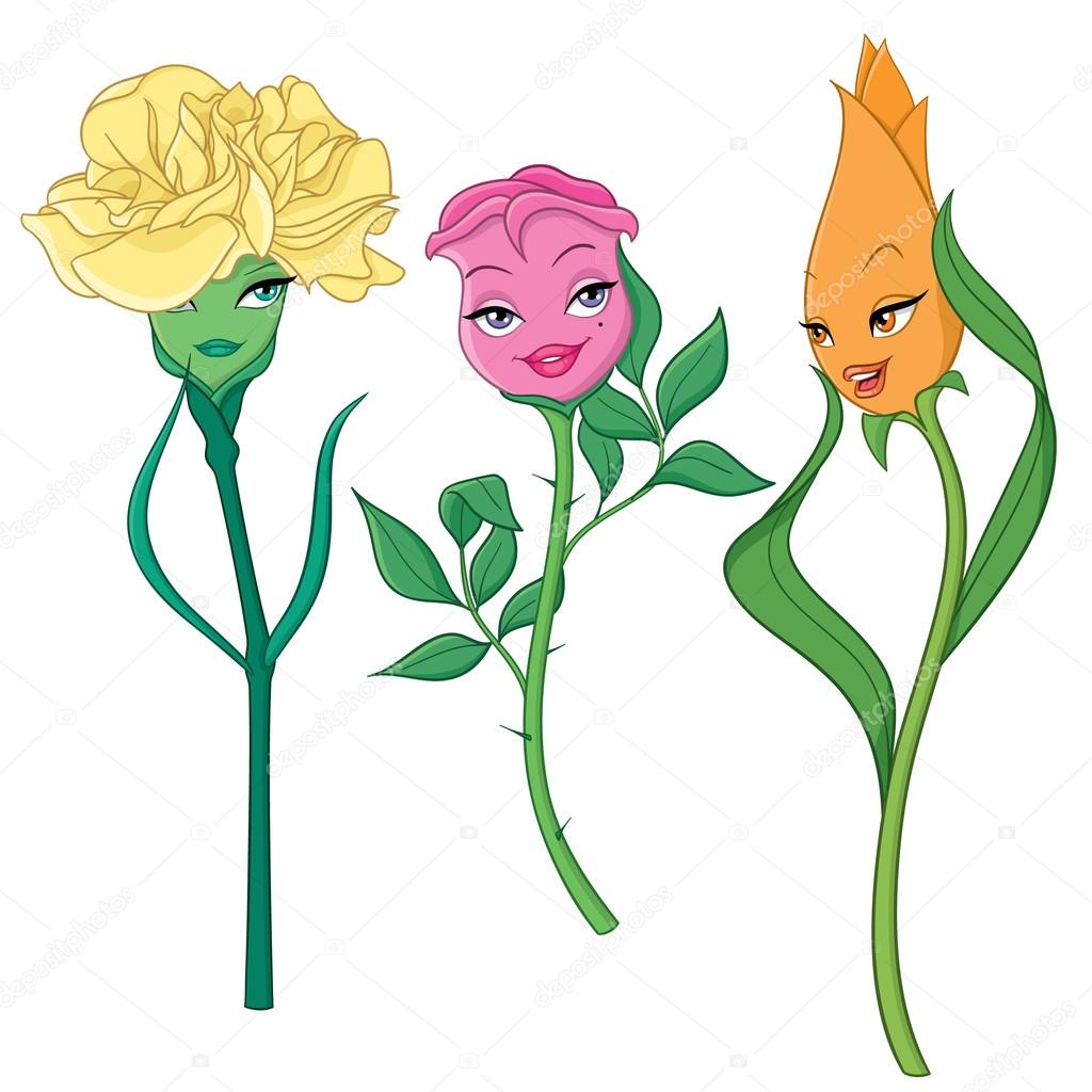 Cartoon flowers clipart Vector Art Stock Images | Depositphotos