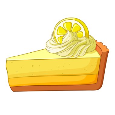 Limonlu kek parçası. Vektör çizim.