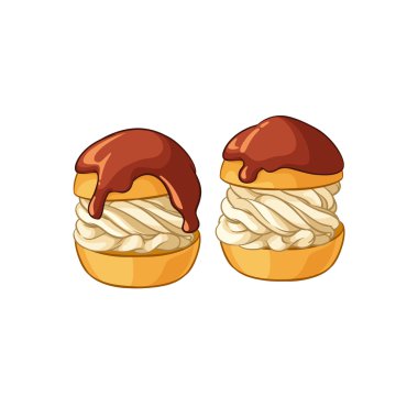 Profiterol. Vektör çizim.
