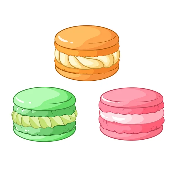 다채로운 macarons 디저트입니다. 벡터 일러스트 레이 션. — 스톡 벡터