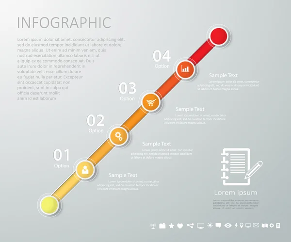 Zeitleiste Infografik-Vorlage mit Icons für Business-Design — Stockvektor