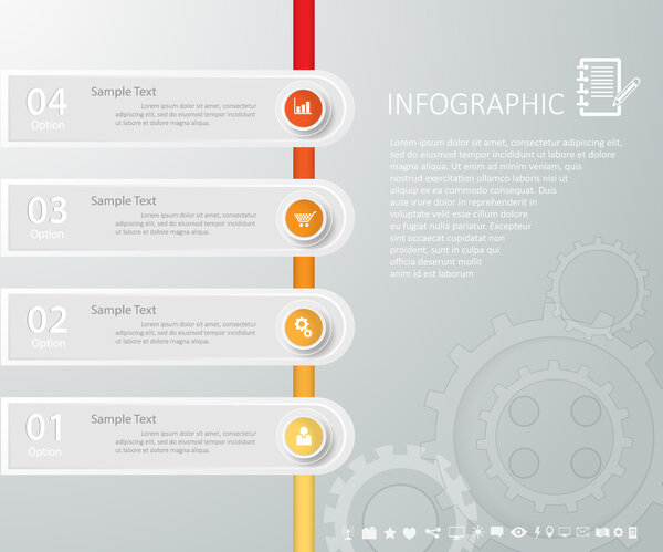 Infographic template with icons set for business design, reports