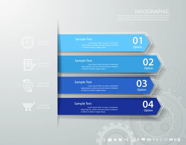 Abstrakte Vorlage mit Icons für Business Design, Berichte, — Stockvektor