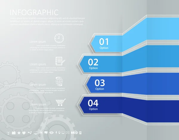 Modelo abstrato com ícones definidos para design de negócios, relatórios , — Vetor de Stock