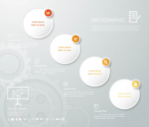 Plantilla limpia 4 pasos. Se puede utilizar para el diseño del flujo de trabajo, banner , — Archivo Imágenes Vectoriales