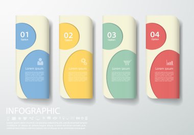 Abstract template 4 steps  for business design, reports, step pr