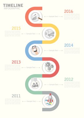 Timeline template for business design, reports, step presentation