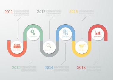 Timeline template for business design, reports, step presentation