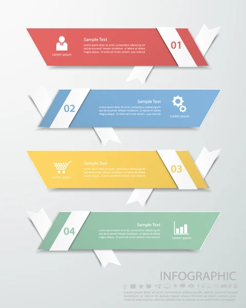 Abstract Template 4 Schritte für Business Design, Berichte, Schrittpräsentation — Stockvektor