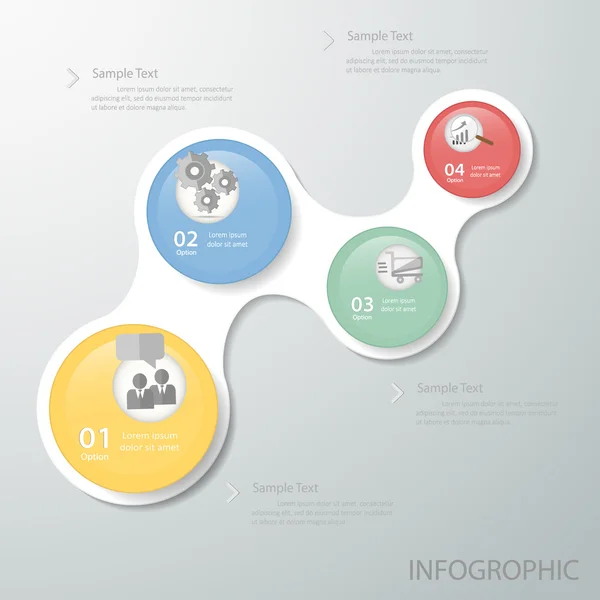 Abstract 4 Infográficos de círculos para design de negócios, relatórios , — Vetor de Stock