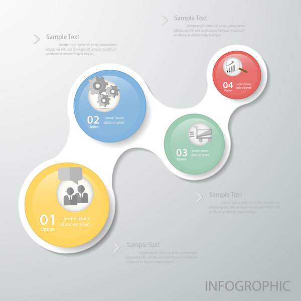 Abstract 4 Circles infographics for business design, reports, 