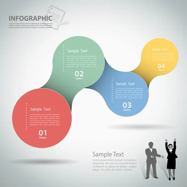 Abstract 4 Kreise Infografiken für Business Design, Berichte, — Stockvektor