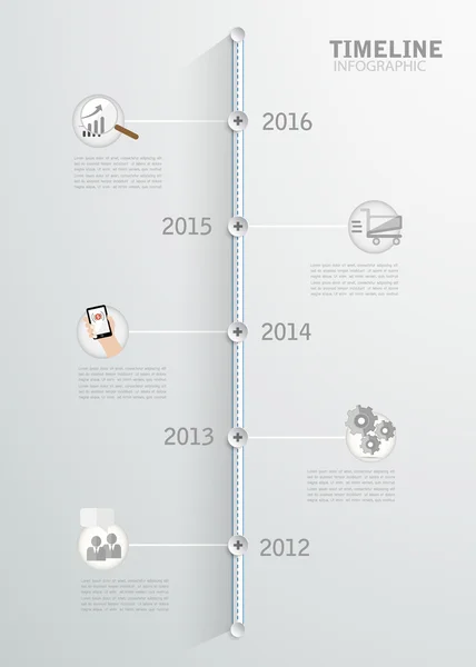 Infographie chronologique pour la conception d'entreprise, les rapports, la présentation des étapes — Image vectorielle