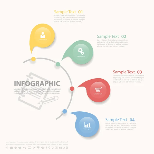 Abstrakte Vorlage / Grafik. kann für Workflow-Layout, Diagramm, Zahlenoptionen verwendet werden — Stockvektor