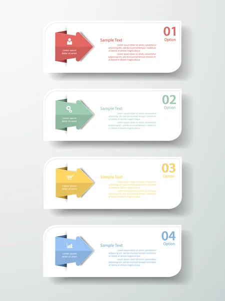 Design modelo limpo 4 passos. pode ser usado para layout de fluxo de trabalho, diagrama, opções de número — Vetor de Stock