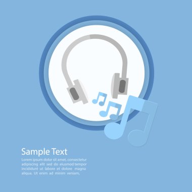 kulaklık simgesi şablon vektör/çizim eps10.