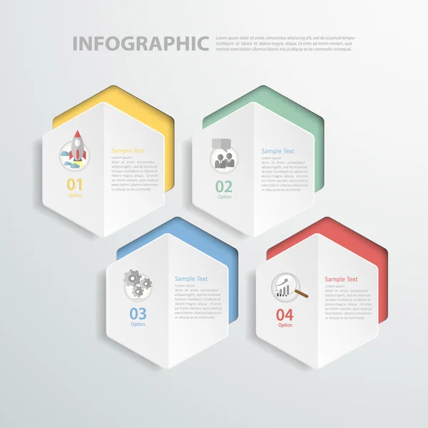 3D Dijital şablon Infographic. Vektör çizim 