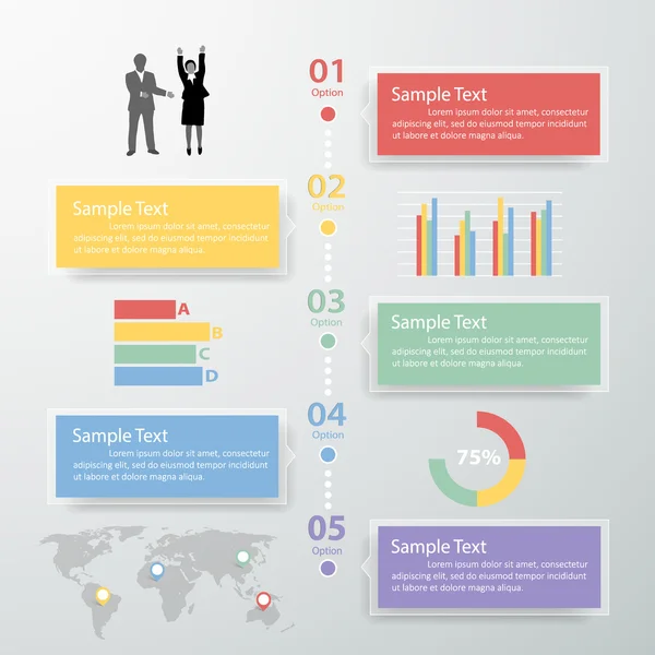 Modèle de conception Infographie. peut être utilisé pour la mise en page du flux de travail, diagramme — Image vectorielle