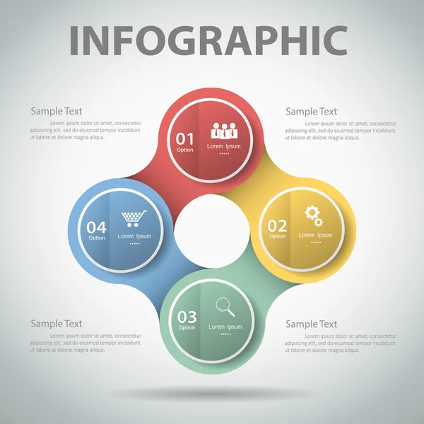 Modelo de design Infográfico. pode ser usado para layout de fluxo de trabalho, diagrama —  Vetores de Stock