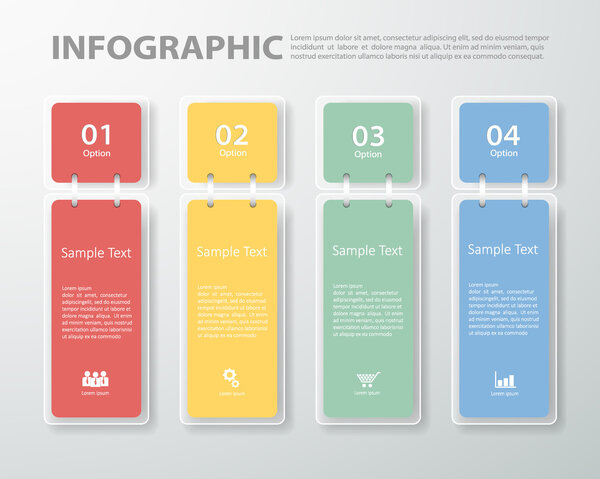 3D digital template Infographic. Vector illustration can be used for workflow layout, diagram