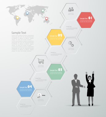 Tasarım şablonu Infographic. Vektör çizim kullanılabilir iş akışı düzeni, diyagram, numarası seçenekleri için