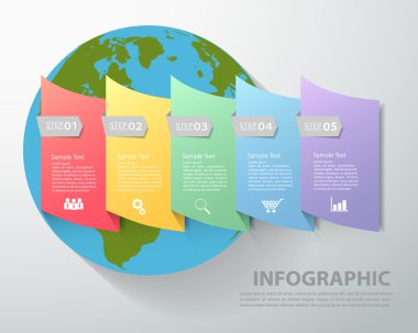 Şablon Infographic soyut. İş kavramı 5 seçenekleri